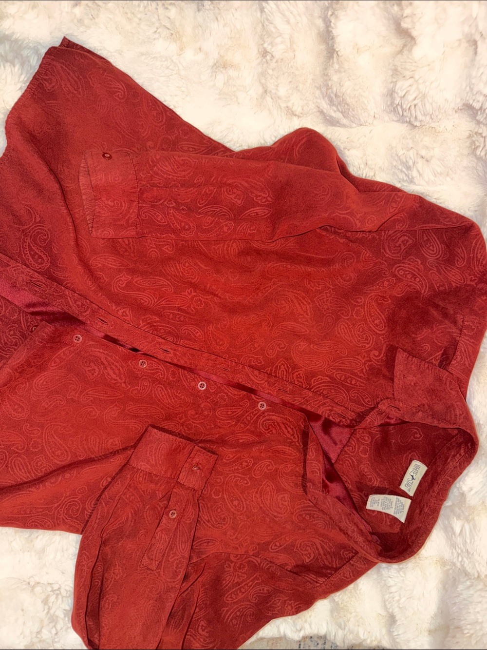 White Stag Rust Red Paisley Button up